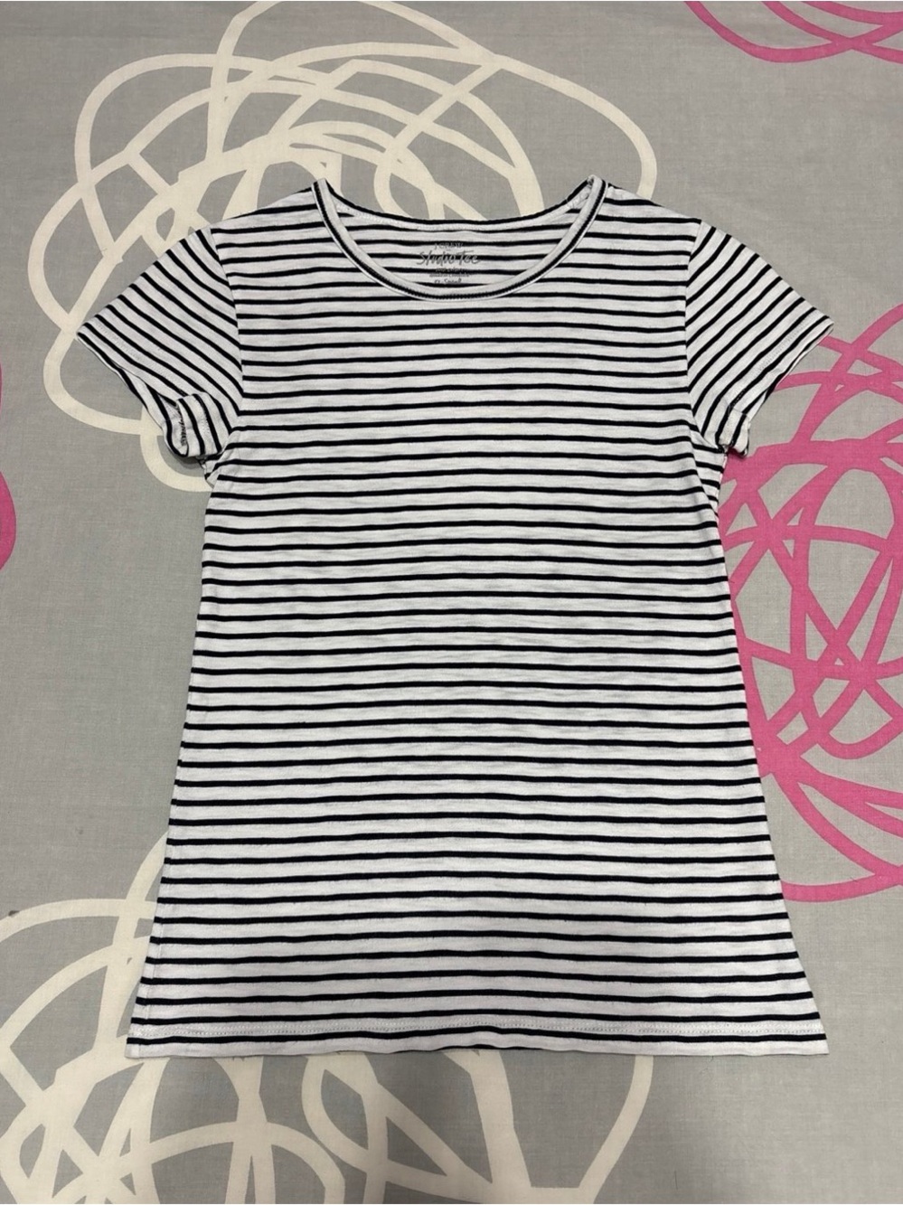 J.Crew Studio Crew Black and White Striped Short Sleeve Tee